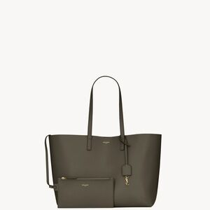 Authentic Saint Laurent Leather Tote in Light Musk